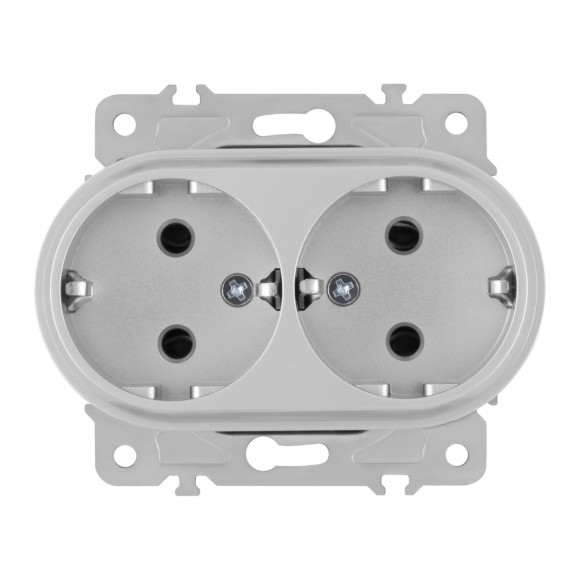 Розетка двойная с заземлением Arte Milano 202.40-2.silver