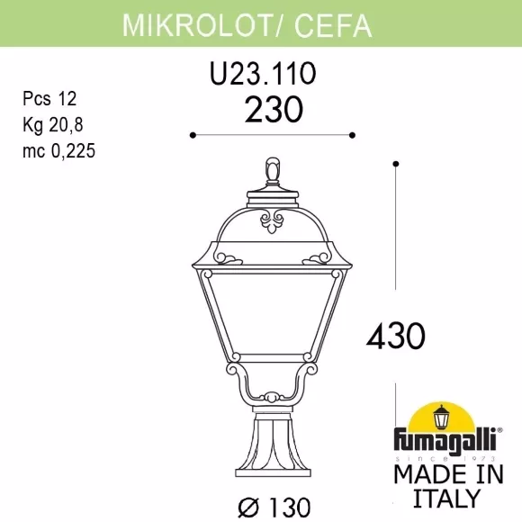 Ландшафтный светильник Fumagalli MIKROLOT/CEFA U23.110.000.AXE27, Черный, Прозрачный, Полимер Ландшафтный светильник Fumagalli MIKROLOT/CEFA U23.110.000.AXE27, Черный, Прозрачный, Полимер