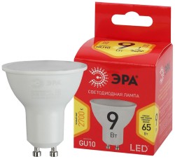Лампа светодиодная Эра GU10 9W 2700K ECO LED MR16-9W-827-GU10 Б0044088