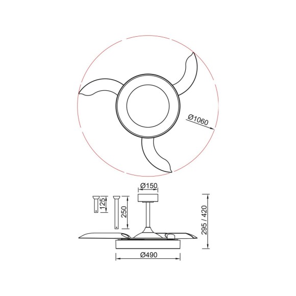 Люстра-вентилятор Mantra Niseko Fan 9011