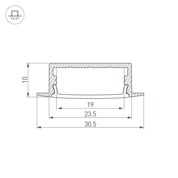 Алюминиевый профиль с экраном Arlight ARH-Wide-F-H10-2000 Anod+Opal 036769