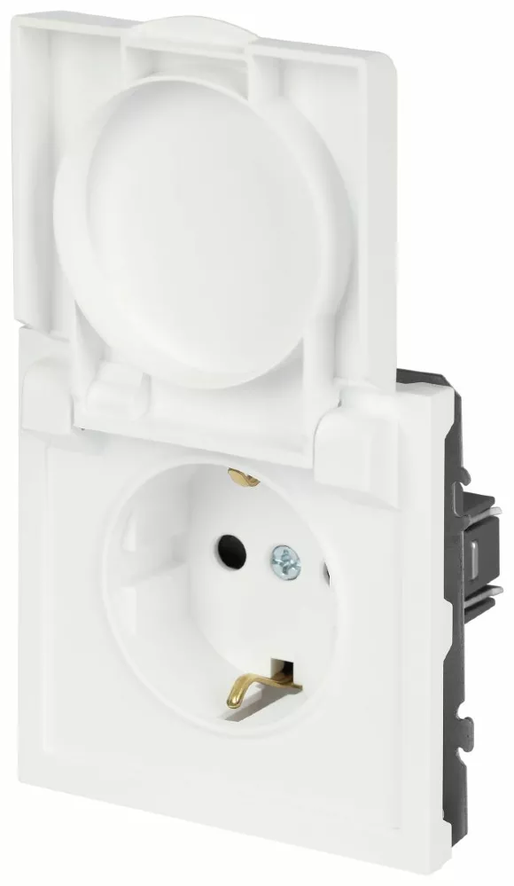 Розетка Эра Galaxy 15-2103-08 c заземлением 2P+E Schuko со шторками с крышкой 16А-250В IP20 белый матовый Б0070672, общий вид Розетка Эра Galaxy 15-2103-08 c заземлением 2P+E Schuko со шторками с крышкой 16А-250В IP20 белый матовый Б0070672, общий вид