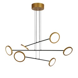 Подвесная светодиодная люстра Delight Collection MD19001002 MD19001002-6A black/gold