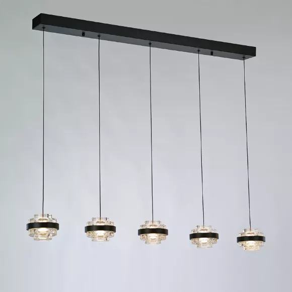 Подвесная люстра Delight Collection Indiana MD22030002-5B black/clear, Черный, Прозрачный, Теплый белый