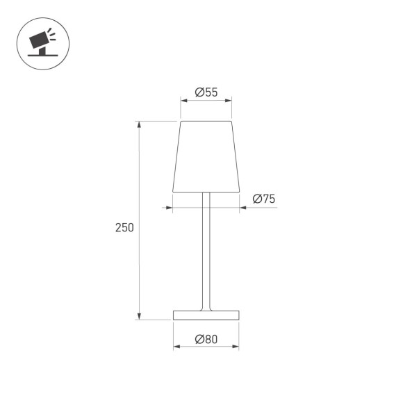 Настольная лампа с аккумулятором Arlight SP-DAISY-TAB-1.5W Warm3000-MIX (SD, 90 deg) (IP54 Металл) 056081