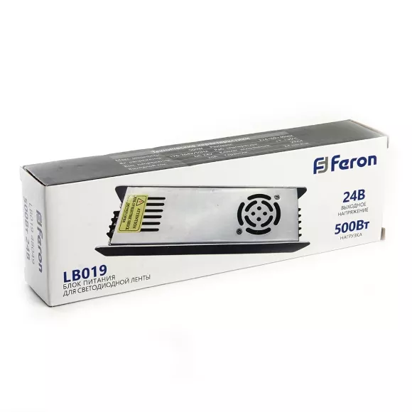 Трансформатор для светодиодной ленты Feron LB019 500Вт 24В IP20 48049 Трансформатор для светодиодной ленты Feron LB019 500Вт 24В IP20 48049