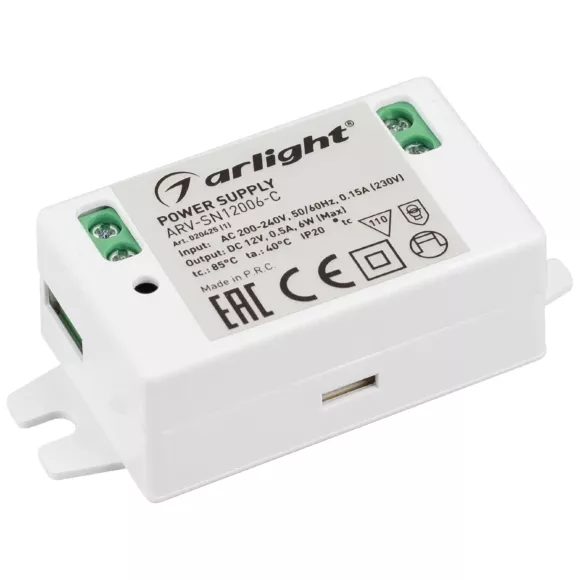 Блок питания Arlight ARV-SN12006-C (12V, 0.5A, 6W) 020425(1)