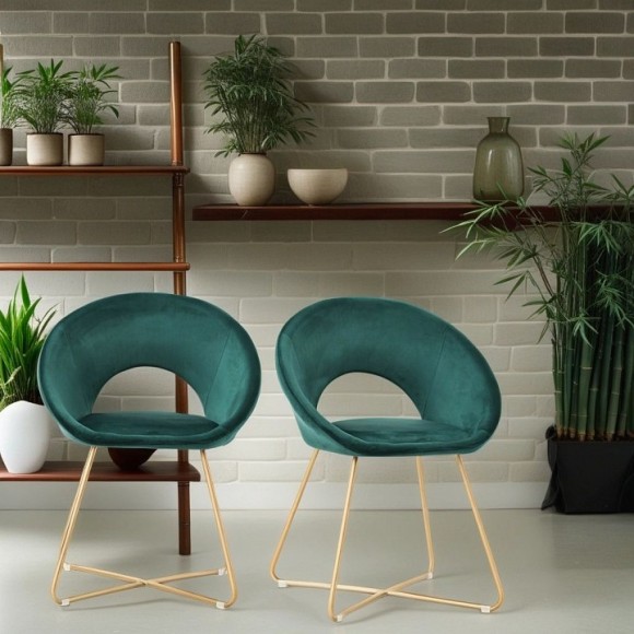 Комплект стульев Refuge зеленый, золотой (Комплект 2 шт) HSBI_DC2124_green_2