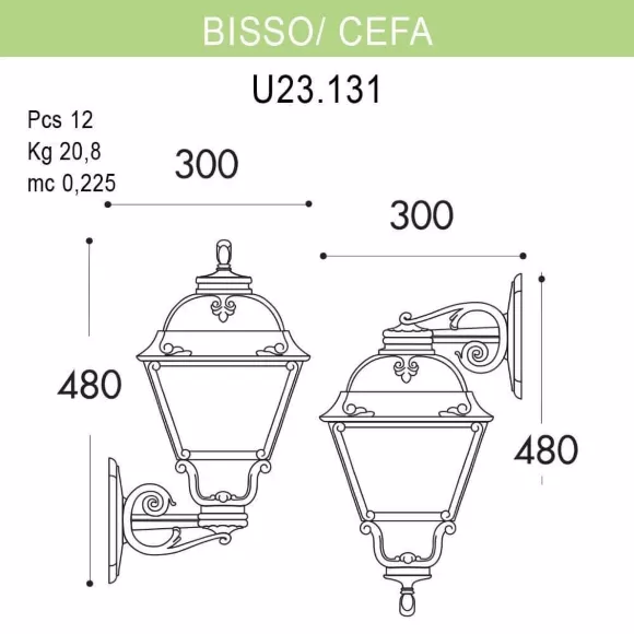 Уличный настенный светильник Fumagalli Bisso/Cefa U23.131.000.WYF1R, Прованс, Белый Уличный настенный светильник Fumagalli Bisso/Cefa U23.131.000.WYF1R, Прованс, Белый