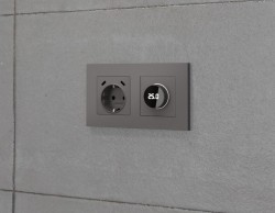 Комплект механизма электрической розетки 2USB С+C 20W с/з на винтовых зажимах 16A-250V Alfa Антрацит серый Quant Ambrella Volt MA660510 (AP6605, VM165)