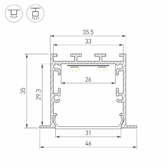Профиль Arlight LINIA49-F-M-3000 BLACK 055443 Профиль Arlight LINIA49-F-M-3000 BLACK 055443