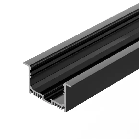 Алюминиевый профиль Arlight с экраном SL-LINIA62-F-2500 BLACK+OPAL 036307, вид сбоку Алюминиевый профиль Arlight с экраном SL-LINIA62-F-2500 BLACK+OPAL 036307, вид сбоку