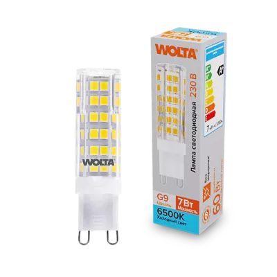 Светодиодная лампа WOLTA 7Вт 6500K G9 кукуруза матовая WSTD-JCD-7W6KG9-C