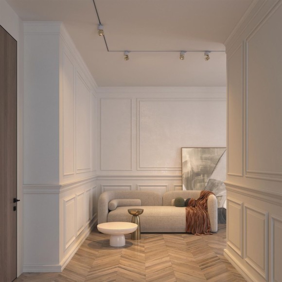 Трековый трехфазный светильник Arlight SP-PLURIO-TRACK-4TR-R77-9W Day4000 (WH-BRS, 36 deg, 230V) (IP20 Металл) 038100