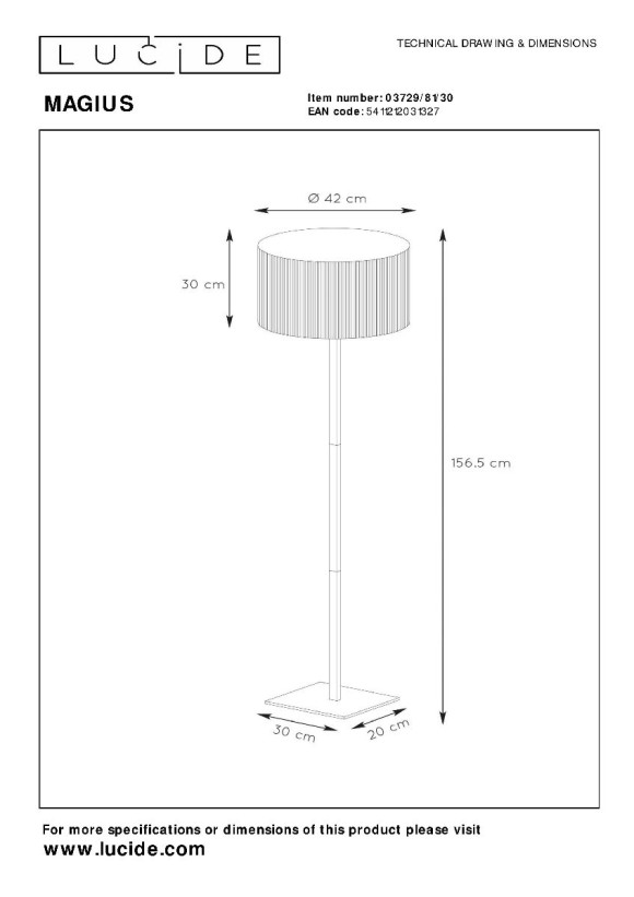Торшер Lucide Magius 03729/81/30