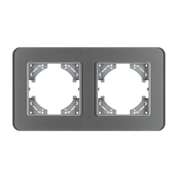 Рамка на 2 поста стеклянная Arlight FRM-OMALI-SFGS-2-GR 049710
