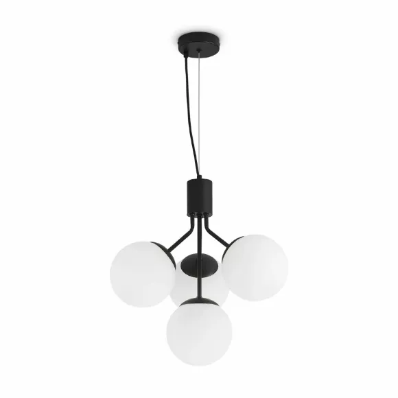 Подвесная люстра Freya Kokett FR5500PL-04B, Черный, Белый, Металл Подвесная люстра Freya Kokett FR5500PL-04B, Черный, Белый, Металл