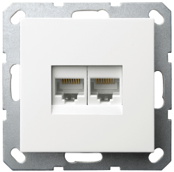 Розетка компьютерная двойная Jasmart RJ46 6 кат G6108W