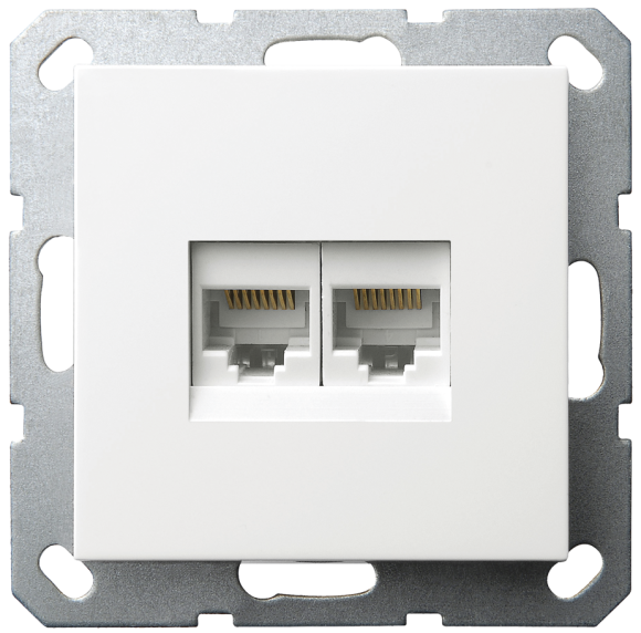 Розетка компьютерная двойная Jasmart RJ46 6 кат G6108W