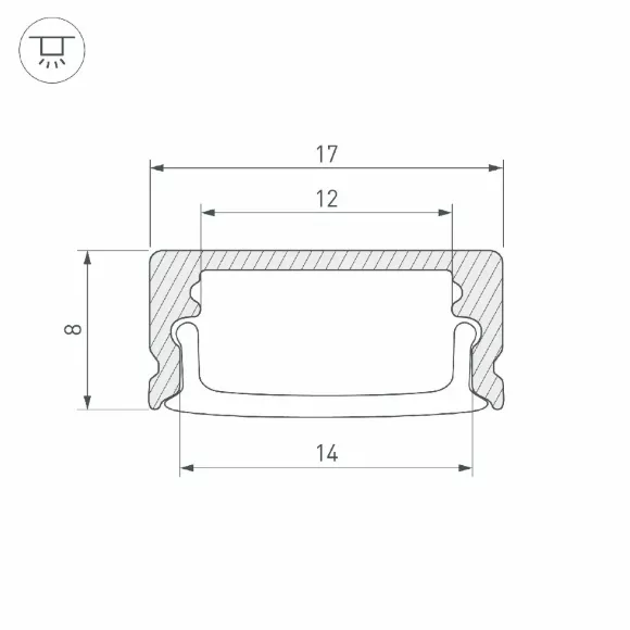 Алюминиевый профиль Arlight LINE-1708-2000 WHITE 044234 Алюминиевый профиль Arlight LINE-1708-2000 WHITE 044234