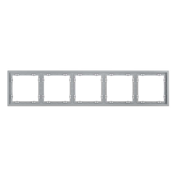 Рамка пластиковая Voltum S70 на 5 постов, (серый) VLS100516