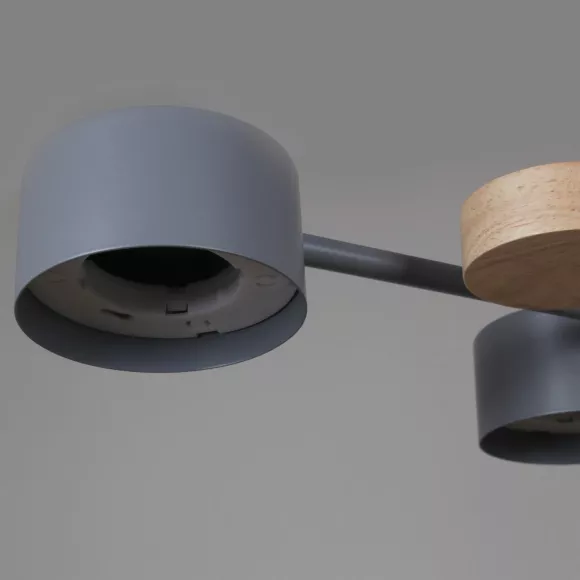 Потолочная люстра Reluce 03758-0.3-10 GREY+WOOD GX53, Современный, Серый Потолочная люстра Reluce 03758-0.3-10 GREY+WOOD GX53, Современный, Серый
