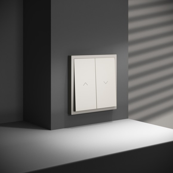 Выключатель встраиваемый Voltum S70 для жалюзи 10А, (кашемир) VLS020703