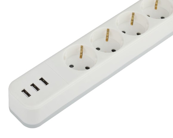 Сетевой фильтр Эра USF-4es-1,5m-3xUSBA-W Б0059567