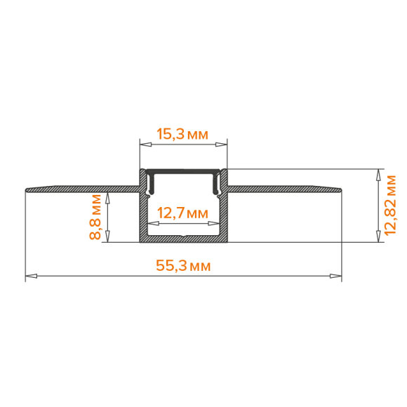 Профиль встраиваемый Wolta WAP-I-55/13/3000-A