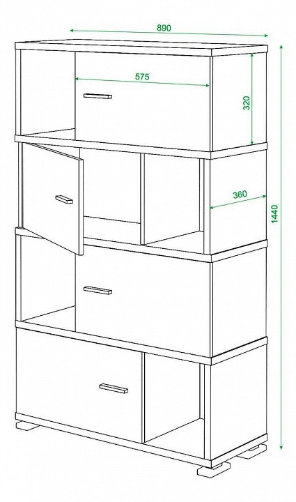 Тумба комбинированная Домино СБ-30/4 MER_SB-30_4_VK