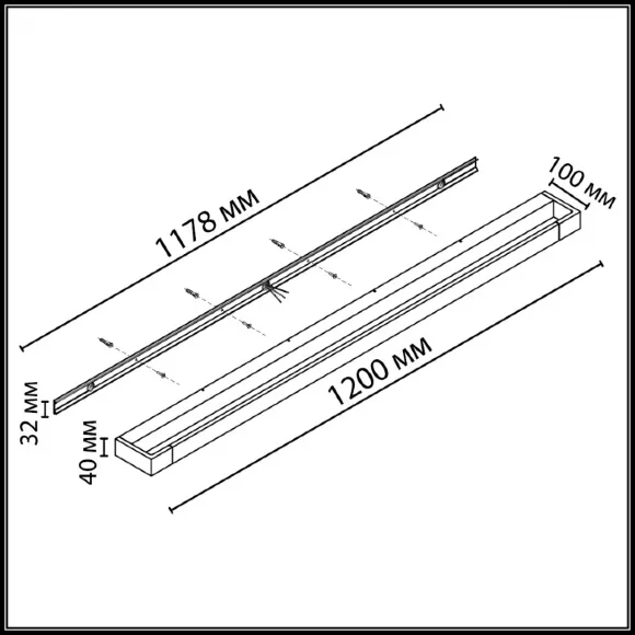 Схема размеров настенный светильник Odeon Light Hightech Arno 3888/36WL