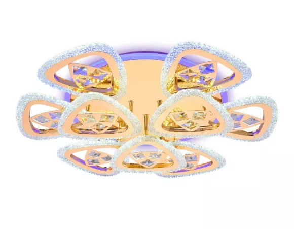 Потолочная светодиодная люстра Ambrella Light Acrylica Original FA2923, Золото, Прозрачный, От теплого до холодного, вид снизу Потолочная светодиодная люстра Ambrella Light Acrylica Original FA2923, Золото, Прозрачный, От теплого до холодного, вид снизу