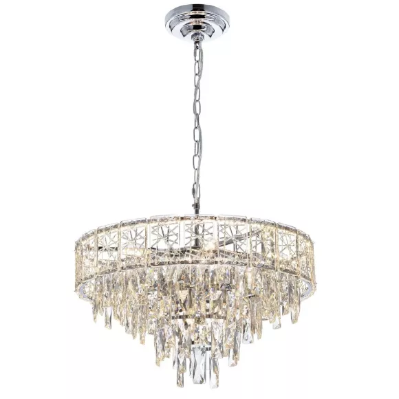 Подвесная люстра Citilux Sagrada CL317251, Хром, Прозрачный, Теплый белый, крупный план Подвесная люстра Citilux Sagrada CL317251, Хром, Прозрачный, Теплый белый, крупный план