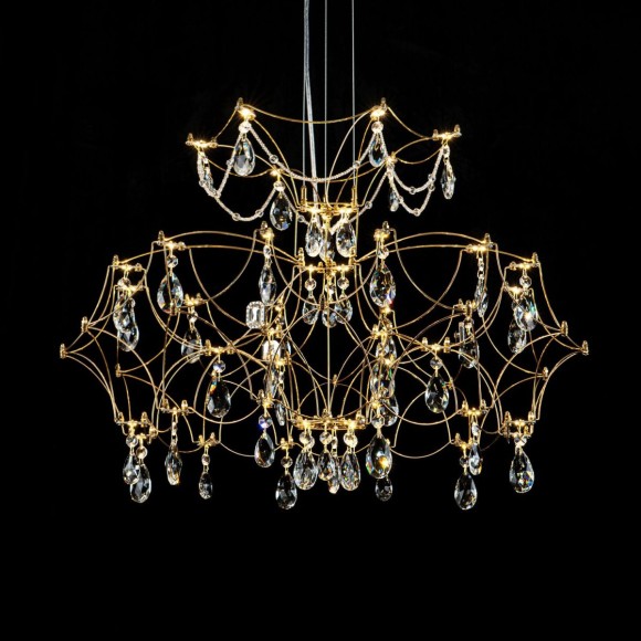 Подвесная светодиодная люстра с пультом управления Modelux ML.7815.600P GD