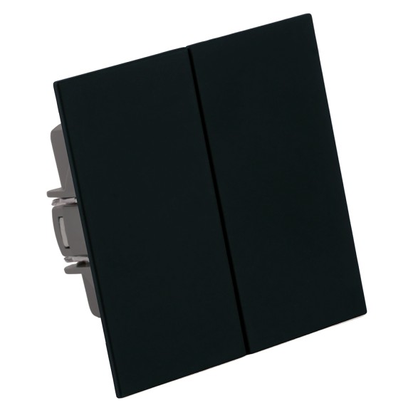 Выключатель 2-клавишный (механизм) Stekker Мия 250В 10А RSW10-3104-05 черный бархат 50443