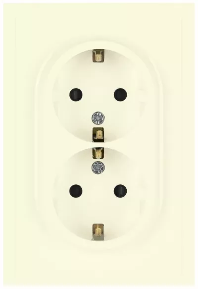 Розетка Эра Galaxy 15-2104-02 с заземлением двойная 2X2P+E Schuko 16А-250В IP20 слоновая кость Б0070679