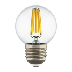 Лампа светодиодная филаментная Lightstar LED Filament E27 6W 4000K шар прозрачный 933824