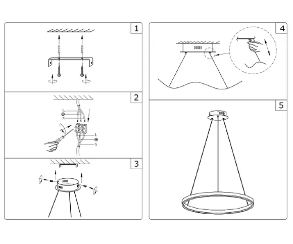 Подвесной светильник Kink Light Тор 08214,19A(3000K), Черный, Белый, Теплый белый, крепление
