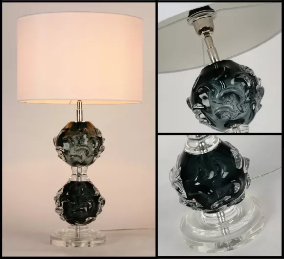 Настольная лампа Delight Collection Crystal Table Lamp BRTL3115M, Серый, Белый, Стекло, крупный план Настольная лампа Delight Collection Crystal Table Lamp BRTL3115M, Серый, Белый, Стекло, крупный план