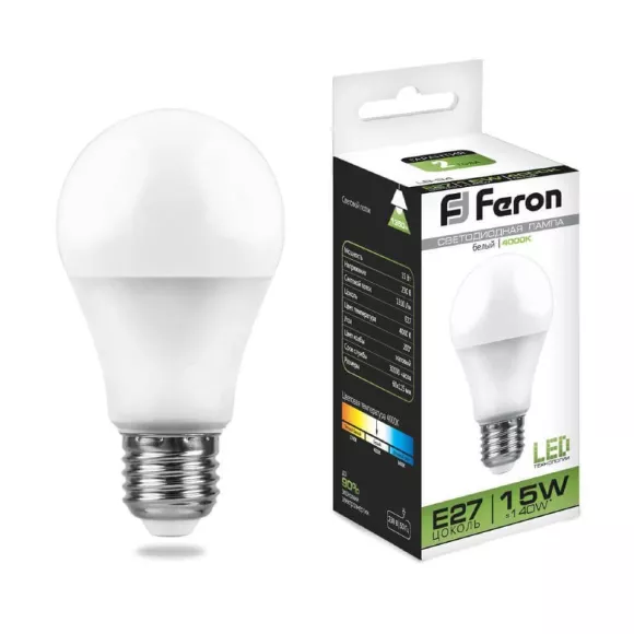Лампа светодиодная Feron E27 15W 4000K Шар Матовая LB-94 25629 Лампа светодиодная Feron E27 15W 4000K Шар Матовая LB-94 25629