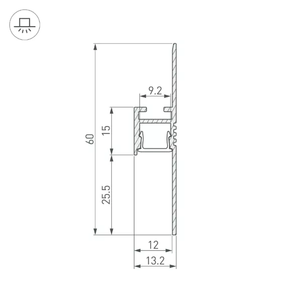 Алюминиевый профиль Arlight ARH-PLINTUS-FANTOM-2000 BLACK 038550 Алюминиевый профиль Arlight ARH-PLINTUS-FANTOM-2000 BLACK 038550