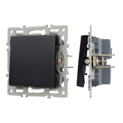 Механизм выключателя одноклавишный проходной Arlight SWT-MKP1-PL-BK (250V, 16A) 043715