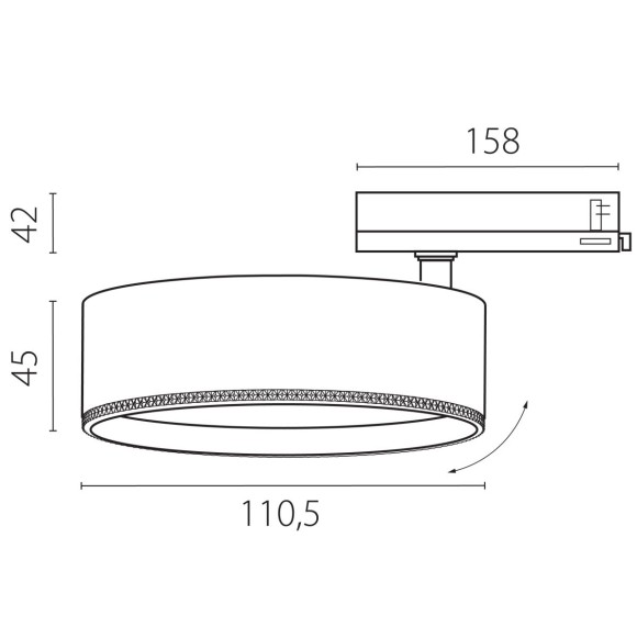 Трековый трехфазный светильник Quattro LED 60G с адаптером Lightstar Alta Pro A5647QT60G