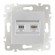 Розетка телефонная RJ11 + компьютерная RJ45 Arte Milano 203.44-1.silver
