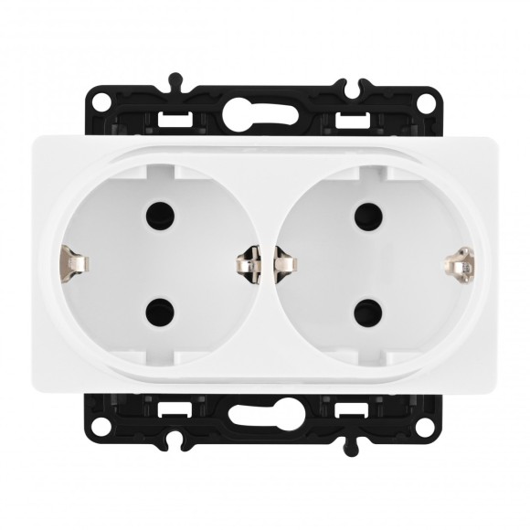 Розетка двойная с заземлением Arte Milano 217.40-2.white