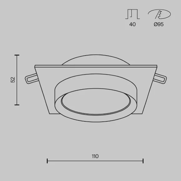 Встраиваемый светильник Maytoni Technical Hoop DL086-GX53-SQ-WS Встраиваемый светильник Maytoni Technical Hoop DL086-GX53-SQ-WS