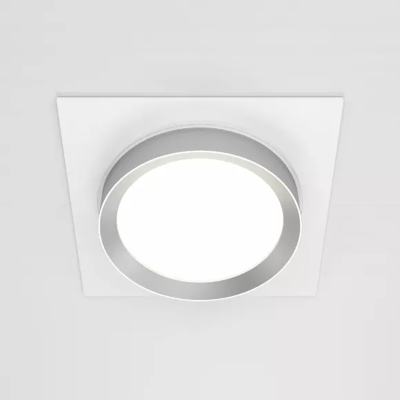 Встраиваемый светильник Maytoni Technical Hoop DL086-GX53-SQ-WS, вид сверху Встраиваемый светильник Maytoni Technical Hoop DL086-GX53-SQ-WS, вид сверху