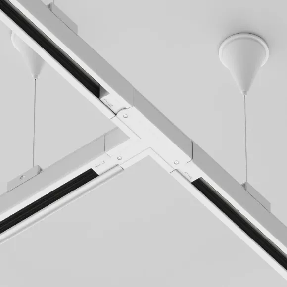 Коннектор T-образный Maytoni Technical Accessorises TRA005CT-31W-L, Белый, Пластик, Современный стиль, вид снизу Коннектор T-образный Maytoni Technical Accessorises TRA005CT-31W-L, Белый, Пластик, Современный стиль, вид снизу