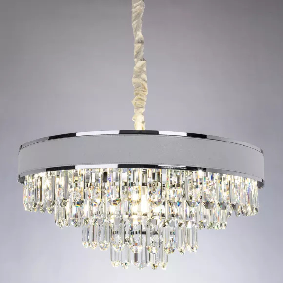 Подвесная люстра Arte Lamp Diadem A1002LM-8CC, Хром, Белый, Металл, крупный план