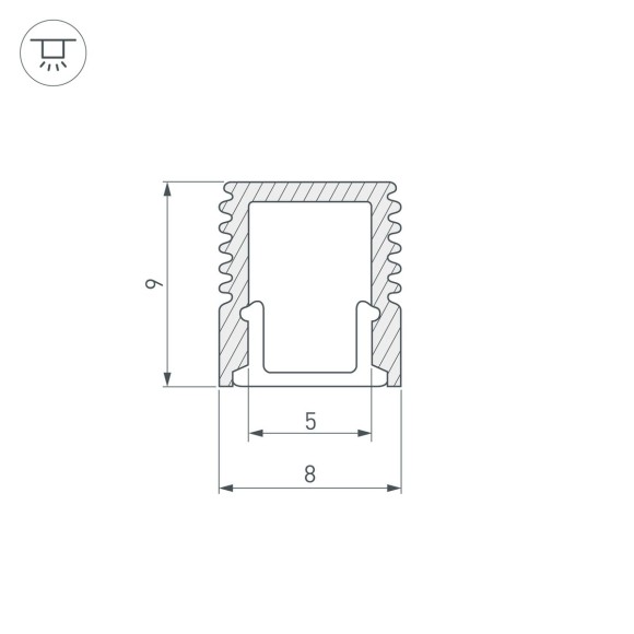 Алюминиевый профиль с экраном Arlight SL-Mini-8-2000 Anod+Opal 036832